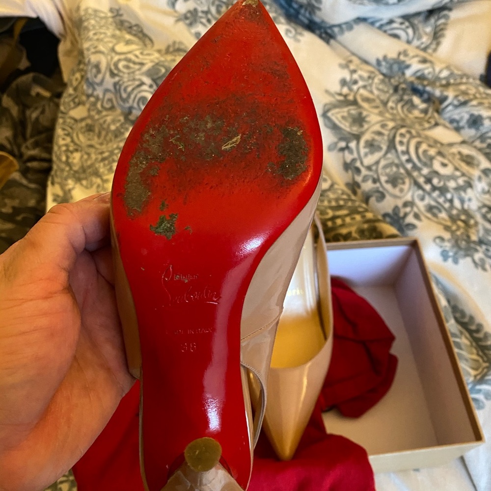 Christian Louboutin slingback nude pumps - Picture 5 of 8
